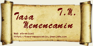 Tasa Menenćanin vizit kartica